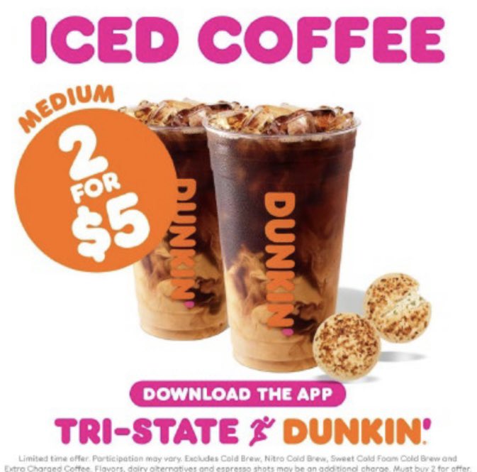 GregTsWorld's tweet photo. Hey Jersey! start off with 2! 2 iced coffee’s! #OneForEachHand - so don’t forget @DunkinDonuts Iced Coffee! Get 2 Medium Iced Coffees for $5 at Dunkin’ Spring into action. Tri-State Runs on Dunkin’. Must buy 2 for offer. Exclusions and additional charges may apply. #ad https://t.co/J7SrKX1Wkl