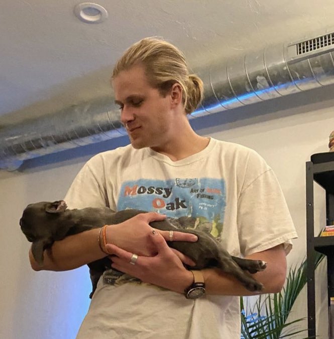 thinkeropj's tweet photo. he is the best dog dad https://t.co/xKPS3Xemh6