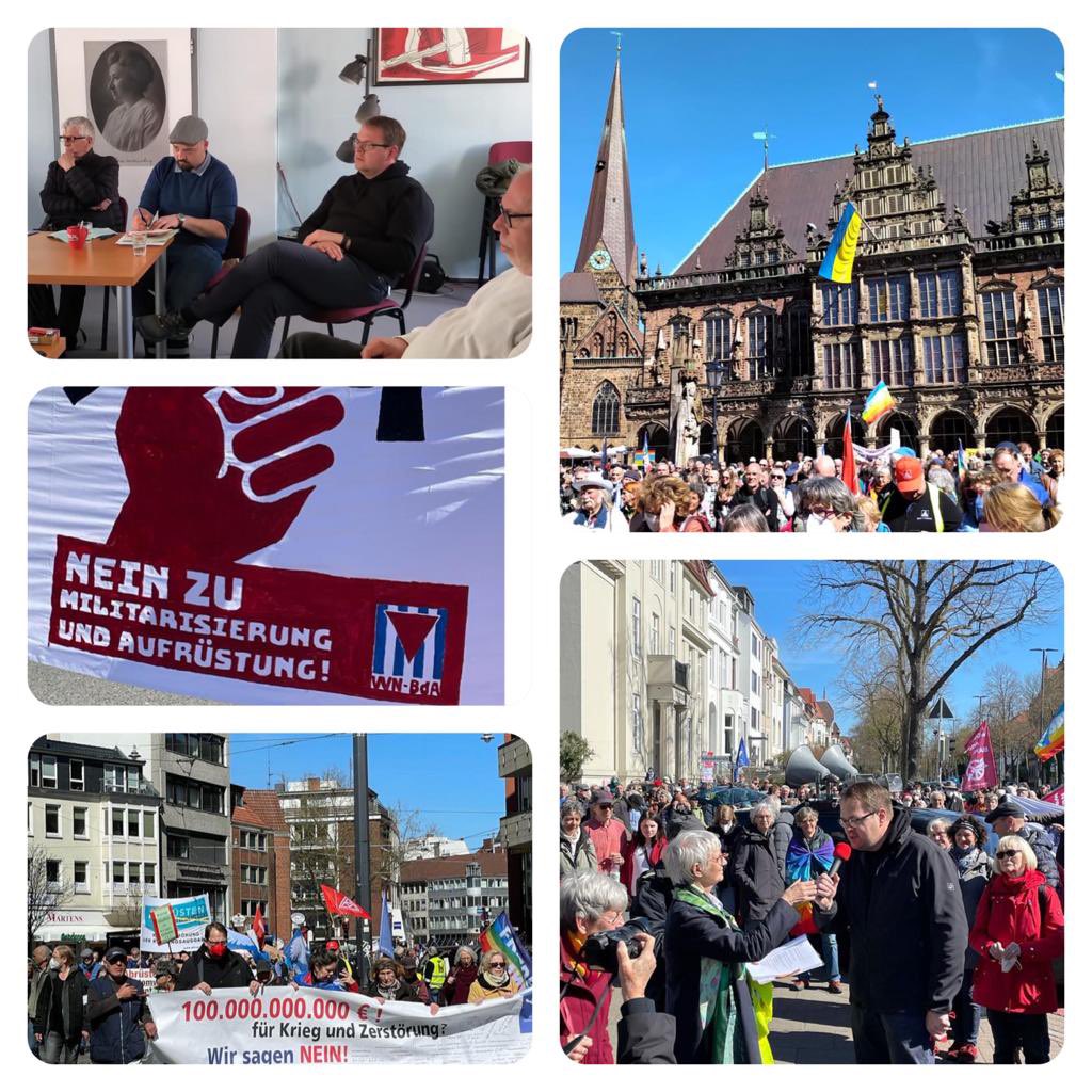Eine Collage der Demo, Veranstaltung auf dem Markt und der Gesprächsrunde.