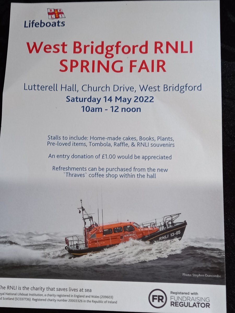 Make a note - #WestBridgford <a href="/RNLI/">RNLI</a> Spring Fair on Saturday 14th May <a href="/lutterellhall/">lutterellhall</a>