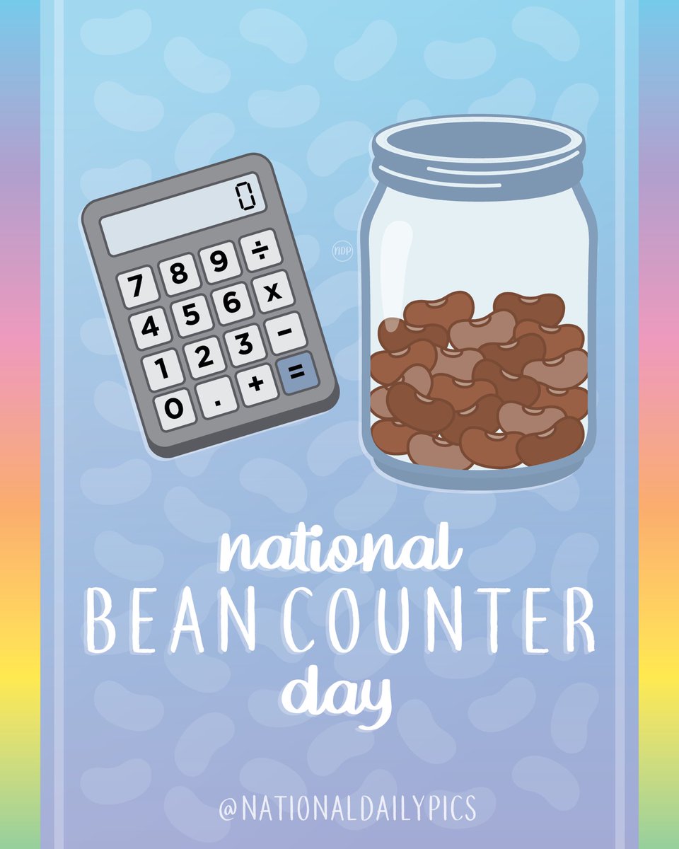 NationalDayPics's tweet photo. Happy National Bean Counter Day! 💙
Fun Fact: Kevin Wenig founded this day as a day off for accountants after tax season craziness!
💙💙Follow @NationalDailyPics on instagram for more!💙💙
#NationalBeanCounterDay #BeanCounterDay #NationalBeanCounterDay2022 #NationalDailyPics https://t.co/l1p75HXbDK