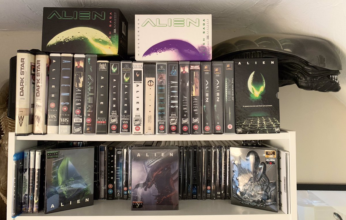 Unkle_Lee44's tweet photo. All I’m missing are laserdiscs!
Note: The Facehugger VHS box set is there, tucked away at the back! 😄
#Alien4Life #Alien #Aliens #Alien3 #AlienResurrection #VHS #Betamax #DVD #BluRay #4K #UHD #AlienCollector https://t.co/JJQ6UjsNye