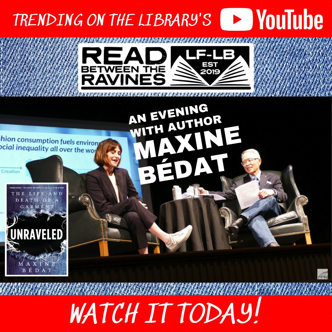 LakeForestLib's tweet photo. Watch this year's Read Between the Ravines signature author event with @maxinebedat at https://t.co/ApeNShD0wd.
@lakeblufflib @lfbooks @GortonCenter #readbetweentheravines #readbetween #nonfiction #sustainablefashion #fastfashion #bluejeans #jeans #consumption #environment https://t.co/AiI5ev10lv