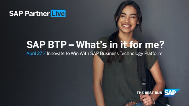 skmacarthur's tweet photo. Mark Your Calendar for April 27 ✅ Join the 2nd episode of #SAPPartnerLive featuring SAP and partner executives who dive into opportunities surrounding #SAPBTP — from showcasing partner successes to sharing SAP services and enablement. Register today! https://t.co/3bw48OLChu https://t.co/pJRf5kMOMX