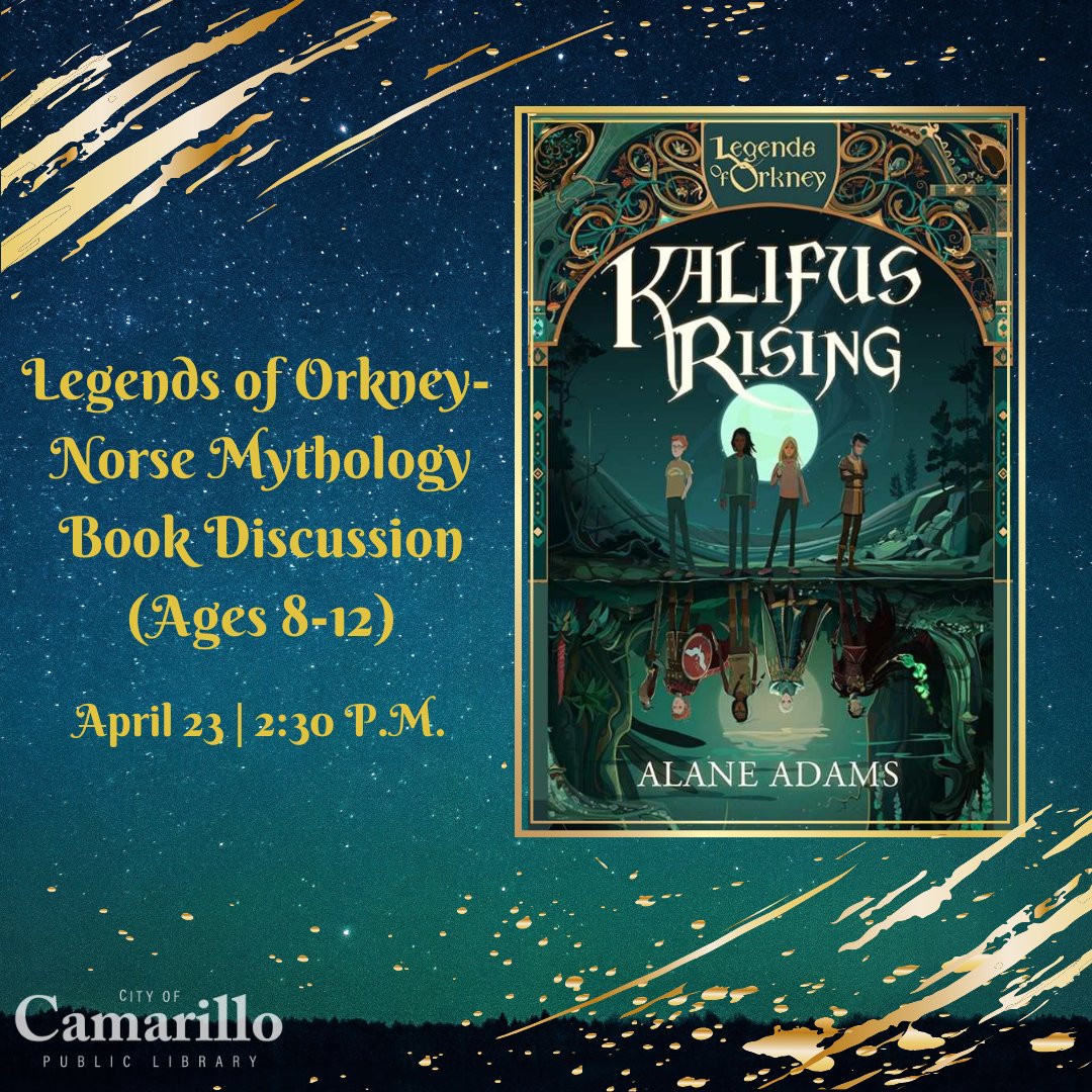 camarillolib's tweet photo. Read local children’s author Alane Adams’ Kalifus Rising (Legends of Orkney, Book Two) and join us for a virtual discussion with the author. Register on our online Event Calendar and pick up a copy of the book at the Children’s Desk beginning April 2.

#alaneadams #kalifusrising https://t.co/U8eYp54i8S