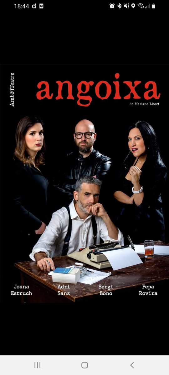 Hui tenim l'emoció i el gust d presentar-vos el cartell d la nostra pròxima estrena!👏
"Angoixa" una obra d Mariano Lloret que estem segurs que no deixarà indiferent a ningú! 😉
Molt prompte vos direm dates!🎉🎉
"Fotón" obra de <a href="/SalvaGregori/">Salva Gregori</a>
 #vapertu #notoblidem <a href="/lloret_josep/">lloret josep</a>