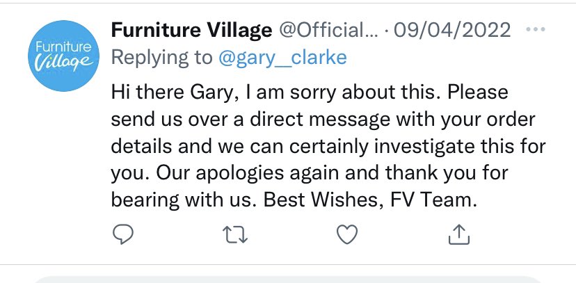 gary__clarke's tweet photo. @OfficialFV I had to resort to Twitter as 6 other people failed to help me but still despite you being SORRY like the all others I still have a damaged floor and no response …… 8 weeks 🤣 any idea when you may contact me ? #poorcustomerservice https://t.co/qI0y9courL