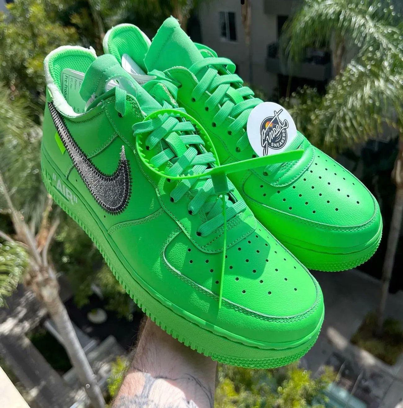 slime green air force ones