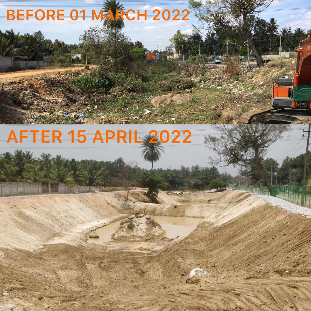 AMalligavad's tweet photo. My 12th Lake Rejuvenation Project GOLLAHALLI.N Lake,It was a dump yard of city and Industrial waste,Back to life and waiting for Rains to fill with Good Water……………Thanks to Arrow Electronics India for supporting with CSR funding @ArrowGlobal in association with @Greenyatra https://t.co/0qg5kMbWlQ