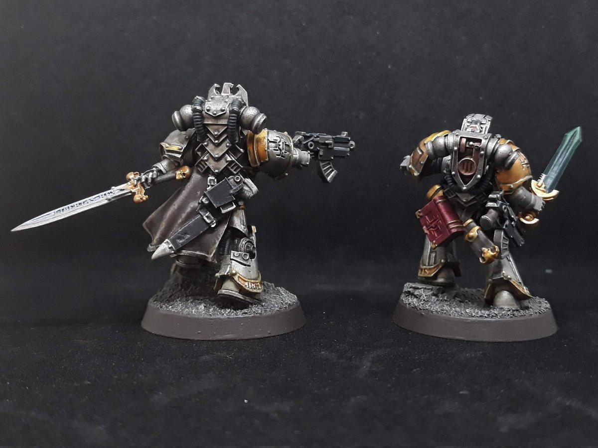 tangent_contriv's tweet photo. Decided to give Garro & Rubio a wee spruce up to better match my #LegioCybernetica army. @WarComTeam #WarhammerCommunity #HorusHeresy #30k #KnightsErrant #Garro #Rubio https://t.co/n4F9yl7JKk