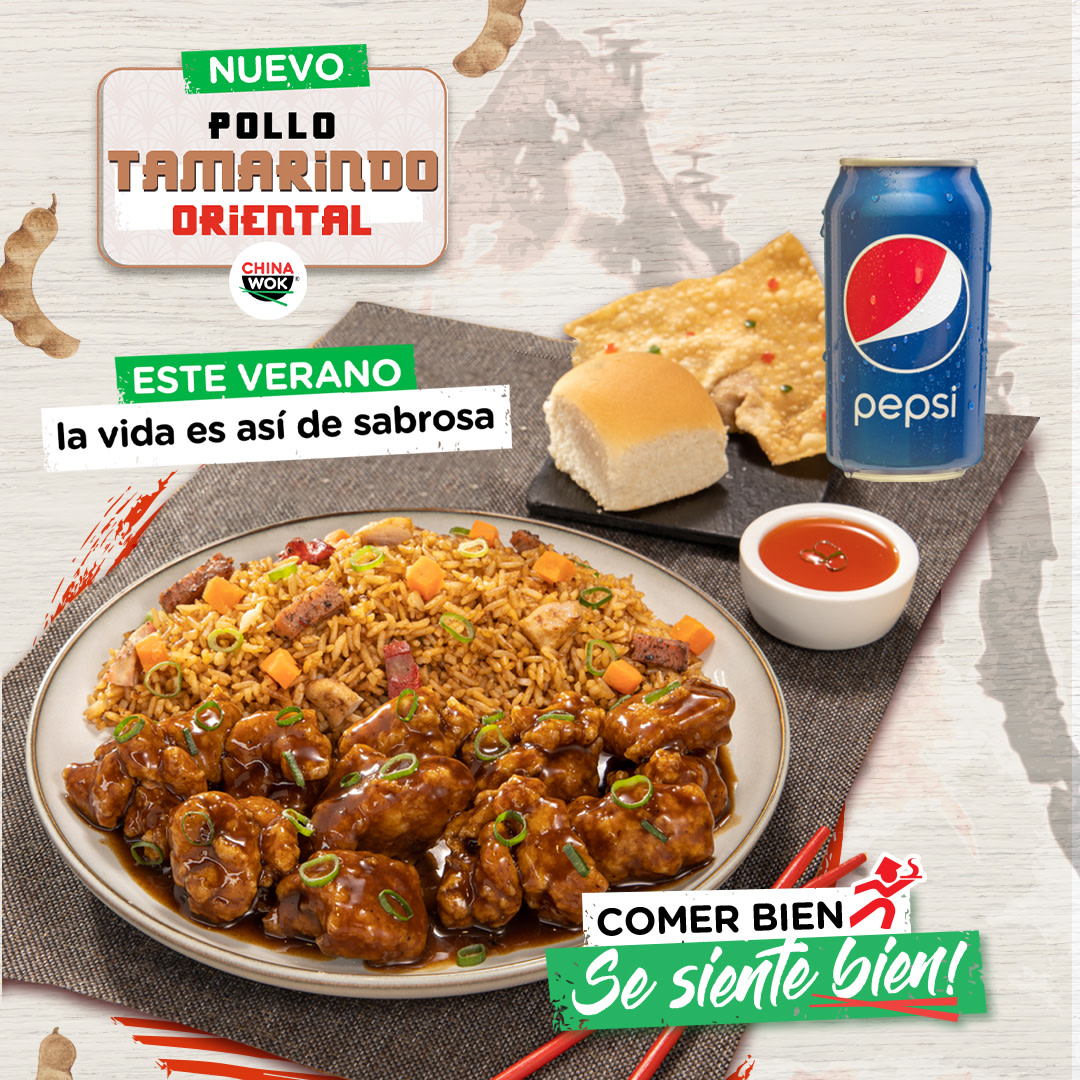 No dejes ir el verano ¡sin antes probar el nuevo Pollo Tamarindo Oriental!  👌🏼 Una deliciosa combinación de trozos de pollo salteado al wok en  nuestra salsa que combina especias orientales y, image size:1080x1080