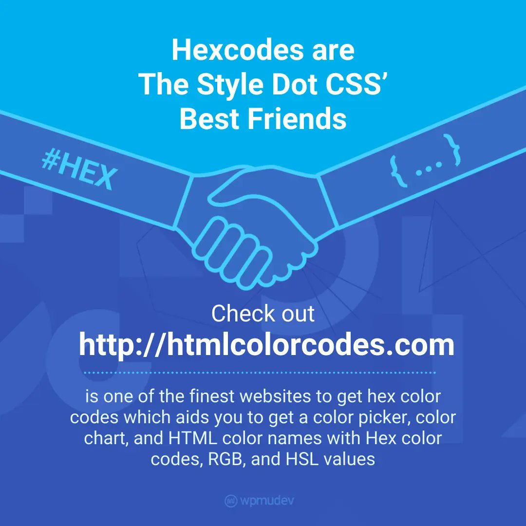 wpmudev's tweet photo. The fastest way to identify or create color combos that you dig.π
ππ https://t.co/OSU5IXwoHR
#Developer #Cheatsheet #htmlcolorcodes #Hexcodes #colorcodes https://t.co/ju0e0usJ5n
