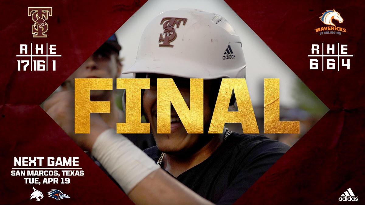 TxStateBaseball's tweet photo. LIGHT THE VICTORY STAR!!! Complete the road sweep of UTA with a 7 inning run-rule win!

#EatEmUp #BobcatsWin https://t.co/A8oMgov9dL