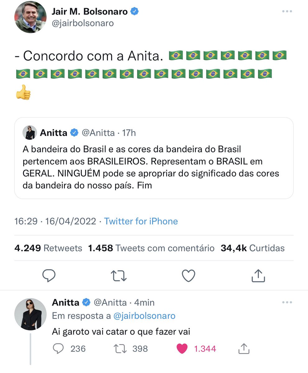 LeviKaique's tweet photo. A Anitta respondendo o Bonoro kkkkkkk https://t.co/1hZbLqOKFy