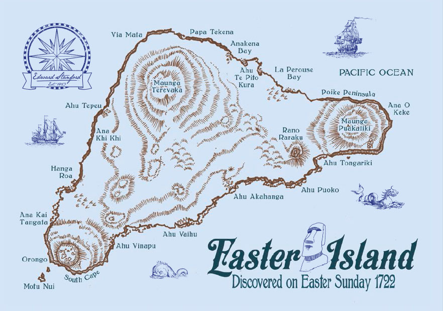 StanfordsTravel's tweet image. Easter Island (also known as Rapa Nui and Isla de Pascua) is one of the most remote inhabited islands in the world. The nearest continental land mass is over 3,700 kilometres away.

#MondayMap #GeographyFacts