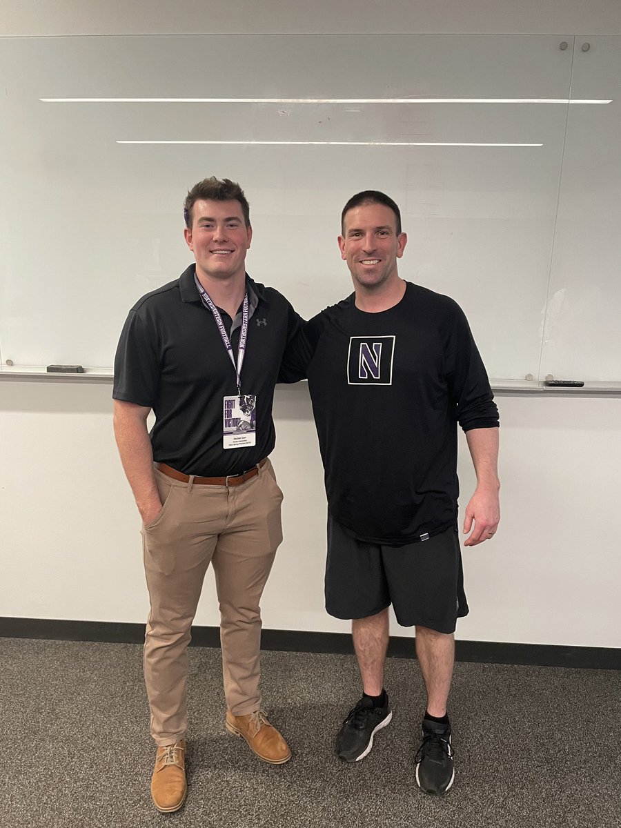 Declan Carr (@declan__carr) on Twitter photo Next fall I will be continuing my football career at Northwestern University while pursuing my master's degree. I'm beyond grateful for this opportunity and all the support I've received to accomplish this dream. Go Cats!!!
<a href="/coachfitz51/">Pat Fitzgerald</a> <a href="/Coach_McGarigle/">Tim McGarigle</a> <a href="/devin_orourke99/">Devin O’Rourke</a> Next fall I will be continuing my football career at Northwestern University while pursuing my master's degree. I'm beyond grateful for this opportunity and all the support I've received to accomplish this dream. Go Cats!!!
<a href="/coachfitz51/">Pat Fitzgerald</a> <a href="/Coach_McGarigle/">Tim McGarigle</a> <a href="/devin_orourke99/">Devin O’Rourke</a>