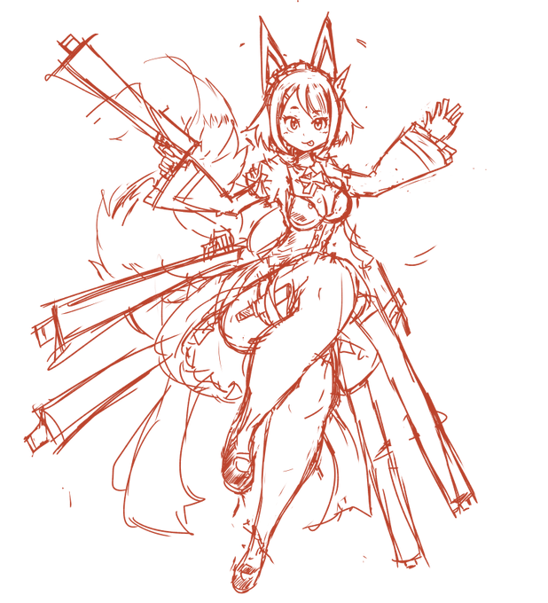 コンコレ用のお狐たちがラフのまんま随分溜まってきた 