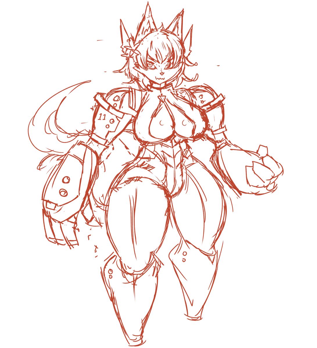 コンコレ用のお狐たちがラフのまんま随分溜まってきた 