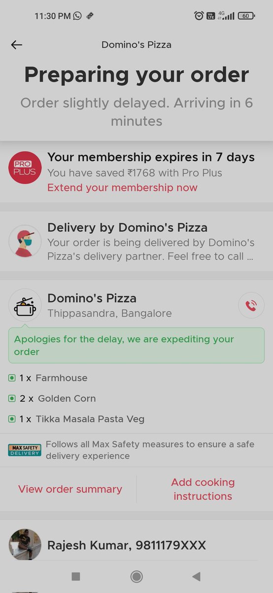 rajeshkumar03's tweet photo. @dominos Really bad experience 
I ordered at 10.20 PM and its been 11.33 PM. Plz cancel my order if you dont want to deliver . Refund my money #dominopizza
NO ONE IS REALLY ASSIST ME ORDER either from @zomato https://t.co/eFySd1iHfn
