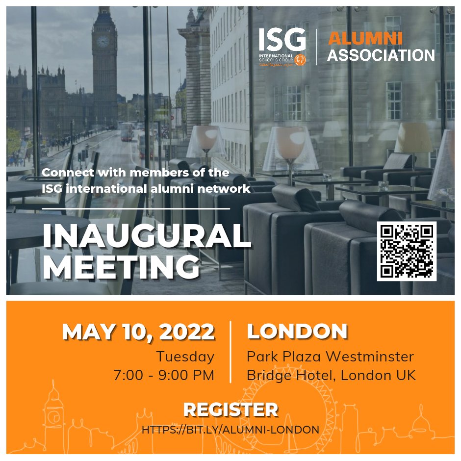 ISGDistrict's tweet photo. We have now set the venue and time for our first international Alumni Association meeting on May 10, 2022. Register here: https://t.co/TBV3QEx3px

#isg #isgalumni #isgalumniassociation #alumni #alumniassociation #alumnimeeting #sais #dhahranacademy #rahimaacademy #jubailacademy https://t.co/tWh8hnGMLI