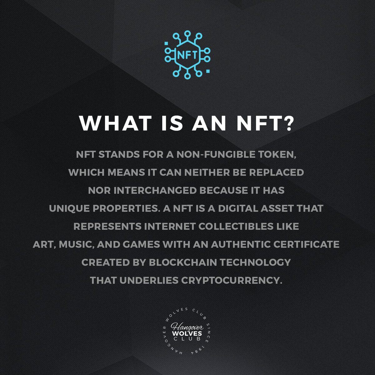 We still get asked everyday what an NFT is. So..

#nft #crypto #nftart #nfts #cryptoart #art #nftcollector #nftartist #blockchain #eth #cryptoinvestor #cryptoworld #explanation