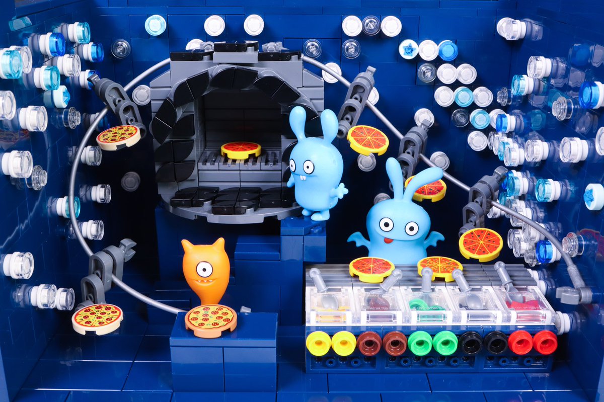icebat02's tweet photo. Welcome to the Pizza Planet! Pizzas orbit in and out of the black hole pizza oven with delicious results! Want to check out the real planets? Stop by the telescope shop on the second floor! #howugly #uglydolls https://t.co/GxhTUX9Wmp