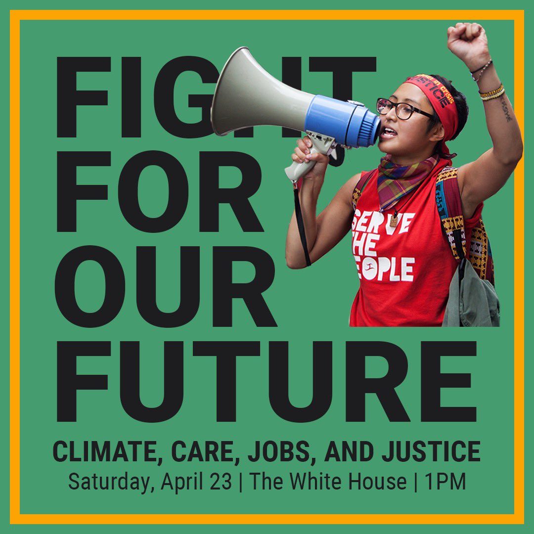 Join us in DC at the White House next Saturday, April 23rd at the White House to celebrate Earth Day with a rally for climate, care, jobs, and justice! 🌎 This is ZERO HOUR for the climate crisis, and that means passing bold legislation in Congress. 

#ThisIsZeroHour