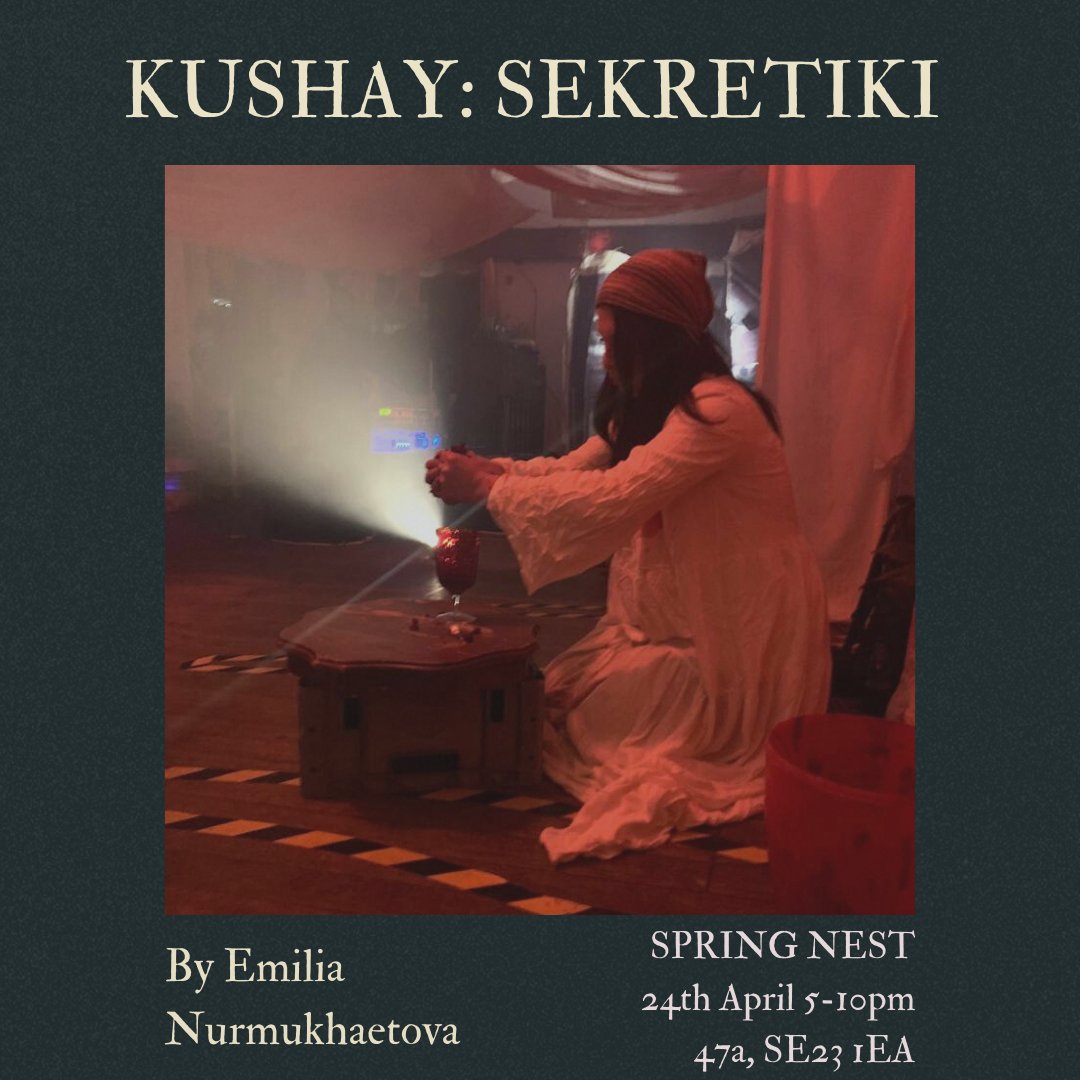 ProductionsMyst's tweet photo. This really special performance of Emilia Nurmukhaetova's 'Kushay' coming to Spring Nest, a durational performance installation. An intergenerational bilingual performance piece; a poem and a prayer, from the @BoldMellon founder. 
#performance #installation #theatre #art #newwork https://t.co/nIF7svSrz3