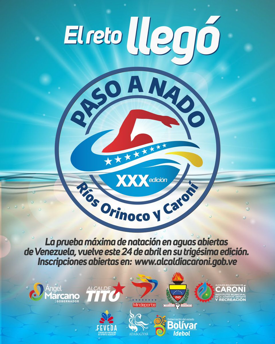 OviedoPSUV's tweet photo. ¡Aún queda tiempo! Ingresa ya, a nuestra página web: https://t.co/co1VgIlaiX y súmate al reto del Paso a Nado.

#VenezuelaEsEmprender
#VamosCiudadGuayana https://t.co/9tZGKUdYuw