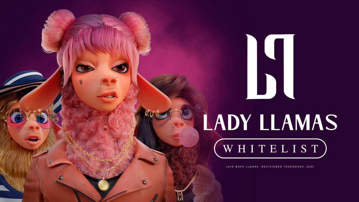 LaidBackLlamas's tweet photo. #LadyLlamas Whitelist #Giveaway! 👩‍🎤🦙

We’re giving away 10 exclusive WL spots to mint 1 of our 3000 Lady Llamas!

How to win:
1⃣ Like &amp; RT
2⃣ Follow @LaidBackLlamas &amp; @sameerbaloch 
3⃣ Join Discord https://t.co/1BQVGGH8dT
4⃣ Tag 3 Frens

⏰ 48hrs - GL! 

#NFT #WomenInNFTs https://t.co/QV2TZZ4pLs
