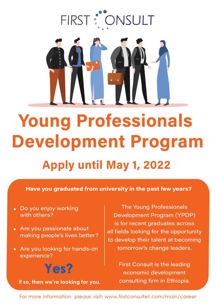 Great opportunity for #Young #Professionals in #Ethiopia. Please apply or share with young professionals. ⁦@FirstConsultEth⁩