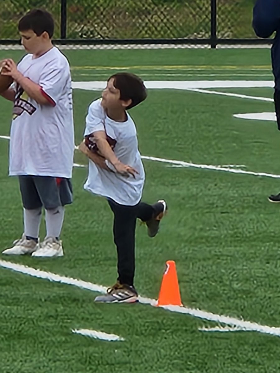 Thanks to <a href="/BuddyCurry50/">Buddy Curry</a> and <a href="/kidsandpros/">Kids & Pros</a> for putting on the football clinic at Victor Lord Park today! Max is having a great time!