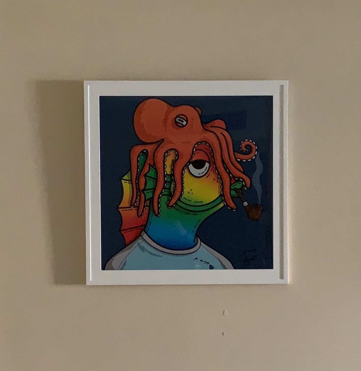 Framed &amp; hung✅🐠🔥 Thanks again <a href="/NateAzark/">Nate Azark</a>, <a href="/MaddenCM/">Chris Madden</a>, and especially <a href="/chicagojohnnyp/">ChicagoJohnny</a> 🤝