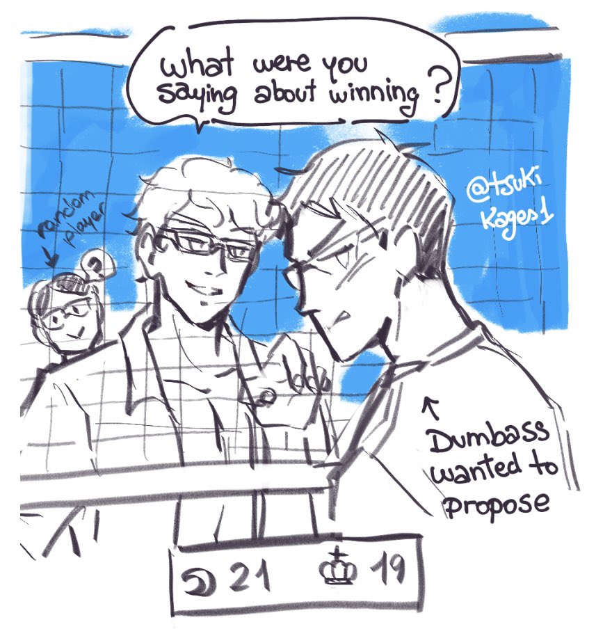 Tsukikages1's tweet photo. My @tskkgexchange gift for @huntails :>

Tsukikage traveling together and playing vb like the idiots in love they are 😌 hope you like it 💕 https://t.co/7OAK1uKU4F