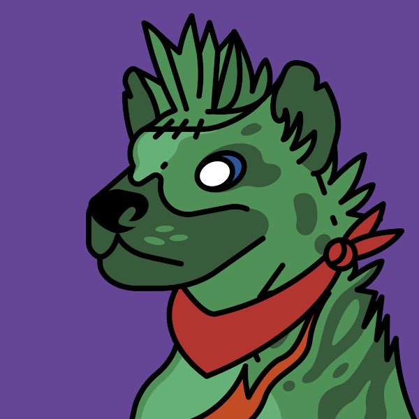 reddcollects's tweet photo. Just added a hyena to the squad.  I think he fits in pretty well 💜🧟🧣@Deadfellaz https://t.co/uAi4xoduGk
