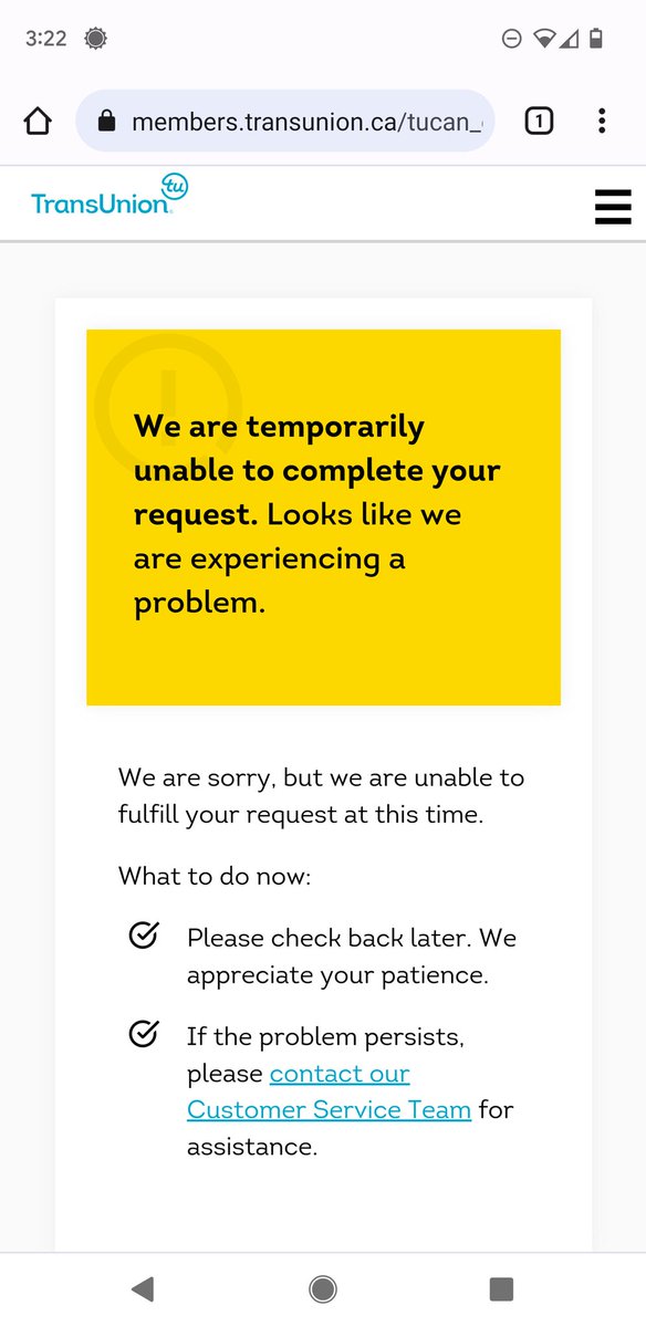 RodolfoCardozo's tweet photo. @TU_Canada Hello, I created a TransUnion account, but the page  doesn't show my credit score and every time I click to order a credit report/score, I get this message. Is the website down? I've had this issue since yesterday. Could you help me out?  https://t.co/MddfA8xi3P https://t.co/4ReRRt7BOZ