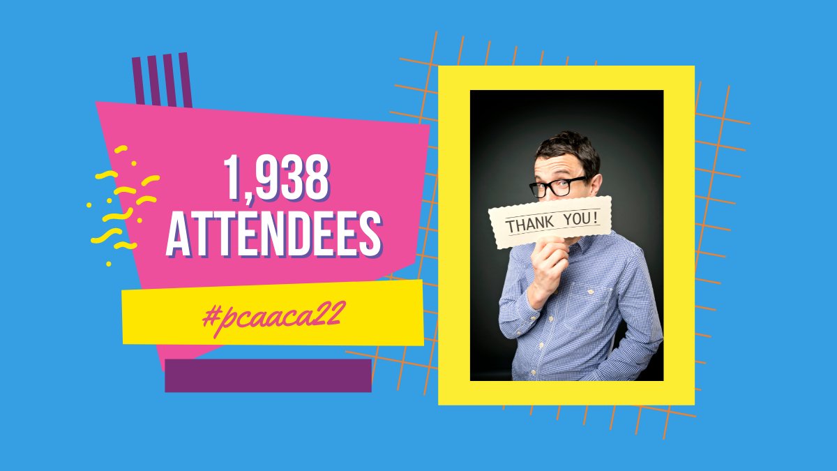 pcaaca's tweet photo. You know that makes PCA great? It's all of you! 

A huge thank you to the 1,938 PCA members who attended PCA 2022. See you next year in San Antonio, TX! #pcaaca22 https://t.co/Jys4YhyjX7