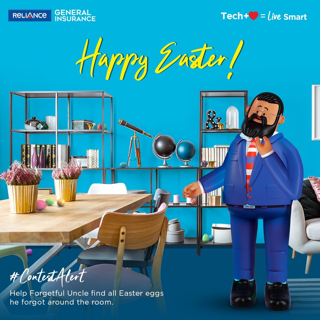 #ContestAlert And stand a chance at winning fun vouchers. All you've got to do is comment the exact number of Easter eggs. T&C apply : bit.ly/RGIRoadSigns #Happyeaster #RelianceGeneralInsurance #LiveSmart #Tech+❤