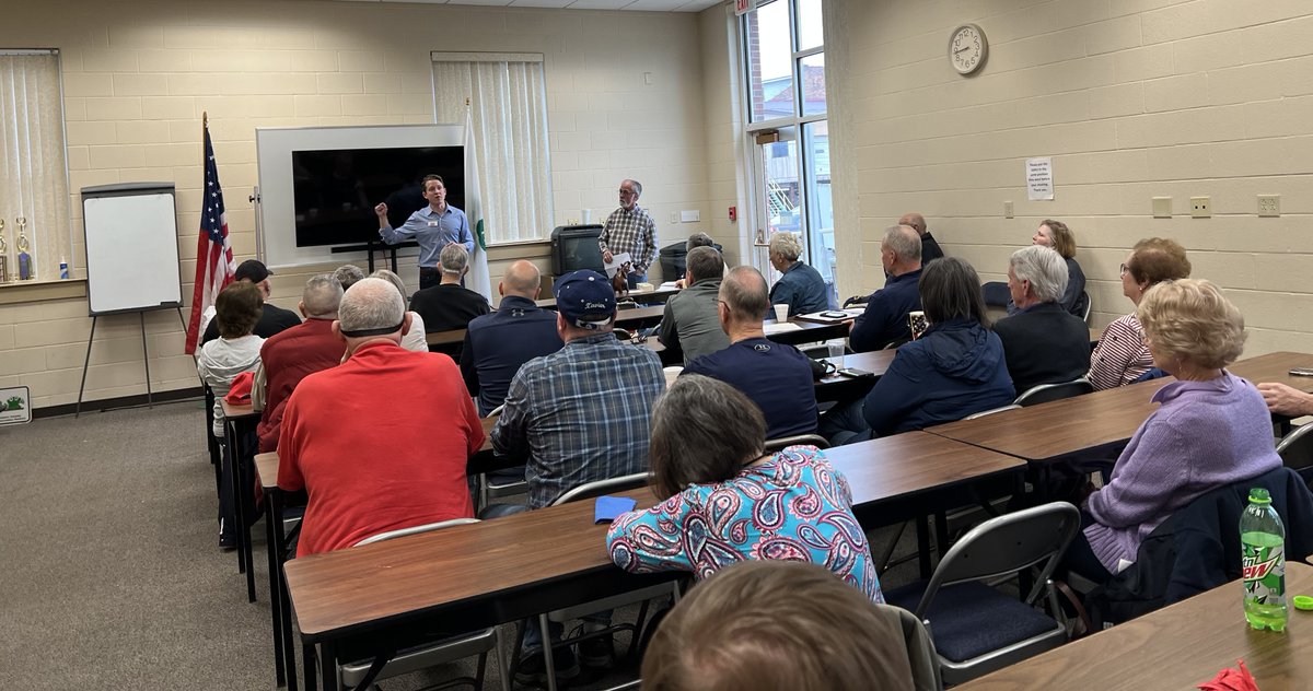 stuforindiana's tweet photo. Great morning in Dearborn County and then meeting everyone for coffee and donuts in North Vernon—thanks for coming out and showing your support! Of course the boys couldn't wait to get to the Easter Egg hunt after. #StuForCongress https://t.co/RSpoShpo9K
