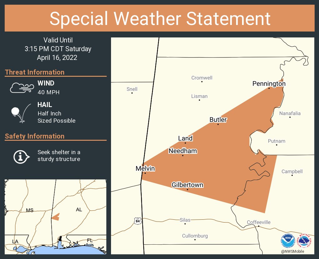 NWS Mobile on Twitter "A special weather statement has been issued for