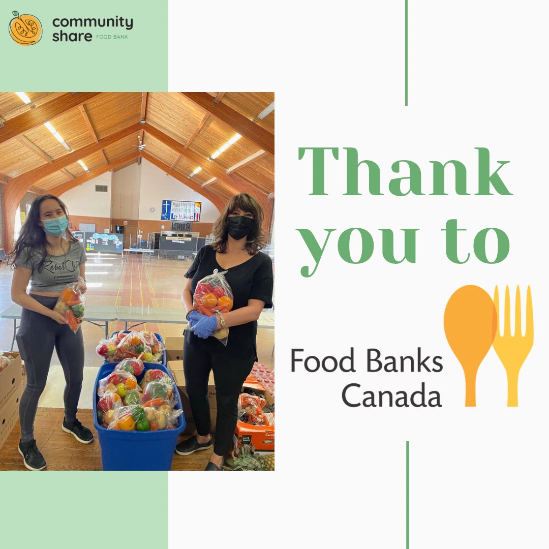 We would like to thank @FoodBanksCanada for supporting CSFB with a grant this past winter, with funding through Agriculture and Agri-Food Canada’s Emergency Food Security Fund. Your generosity has allowed us to increase the amount of food we give to our participants.