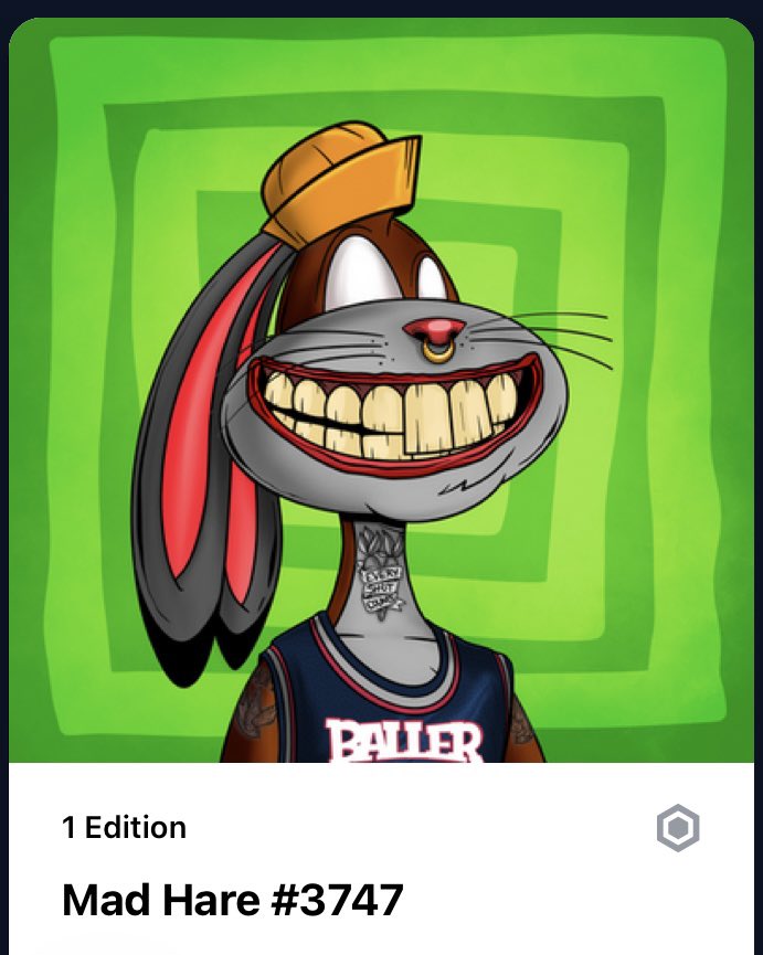 HufflepuffHeddy's tweet photo. Check out Mad Hare #3747 by DaRealGenius at https://t.co/cVCsf7Qse1 NFT! Rank # 726 - Top 8%!
https://t.co/m7Y3eOvKJ0  @MadHareSociety @ElRealGenius #MadHareSociety #Psychokitties #PsychoMolly https://t.co/goFxc5PrhJ