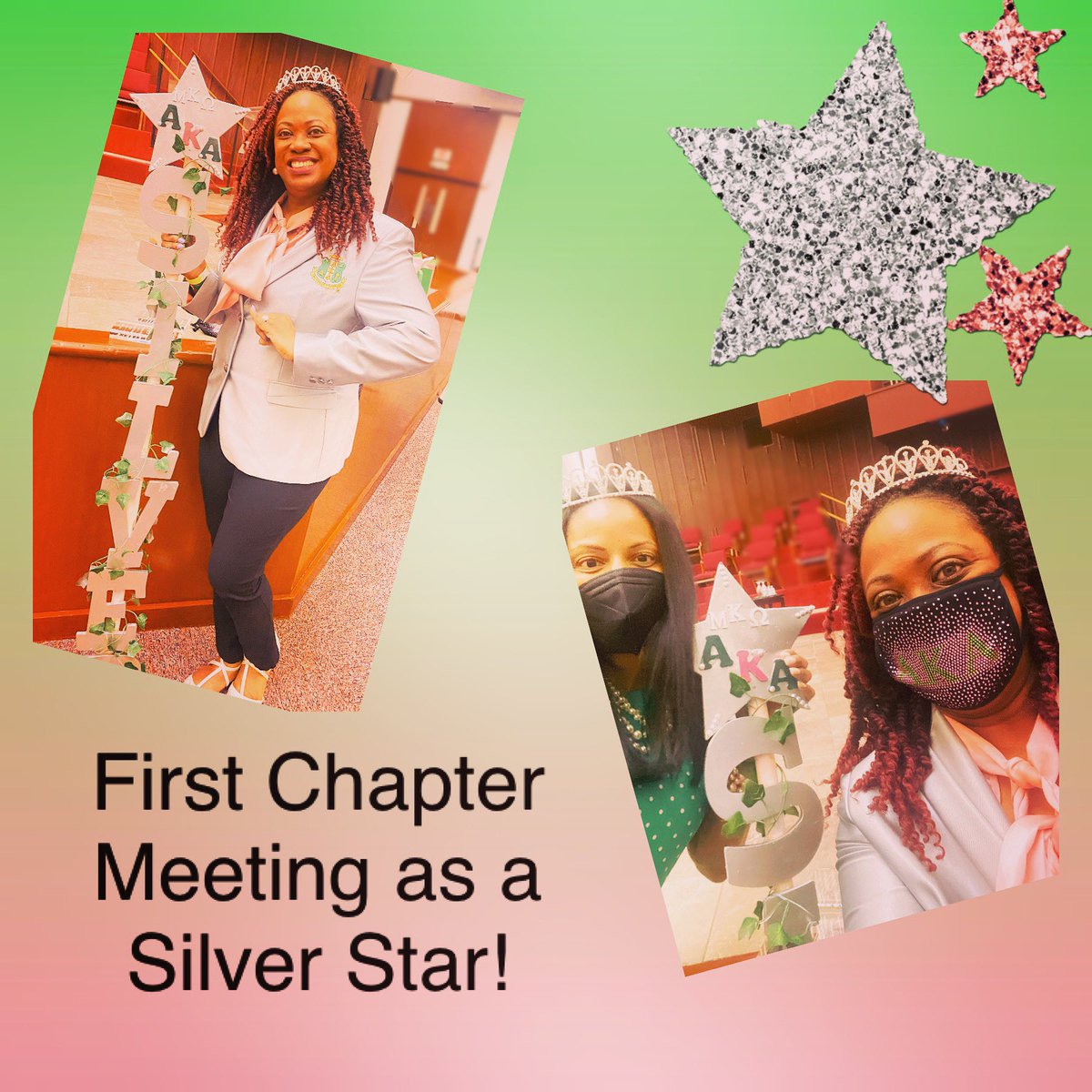 KarenGrant1908's tweet image. Mu Kappa Omega’s first in person Chapter Meeting and I am a Silver Star! #AKA1908 #Mukappaomega @AKAMuKappaOmega