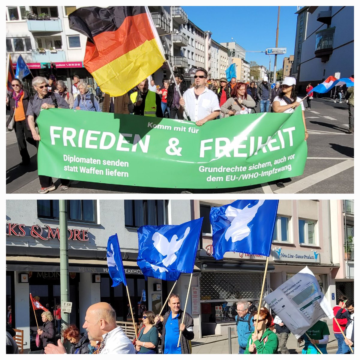 Geost77741402's tweet photo. Starke Statements bei #ffm1604 in #Frankfurt
Diplomaten senden, statt #Waffen liefern
#Grundrechte sichern!
#coronaprotest dank kontinuierlichem Poltikversagen im Wandel
#FriedenFreiheitSelbstbestimmung
(#Ostermaersche) https://t.co/GsLL7wYgev