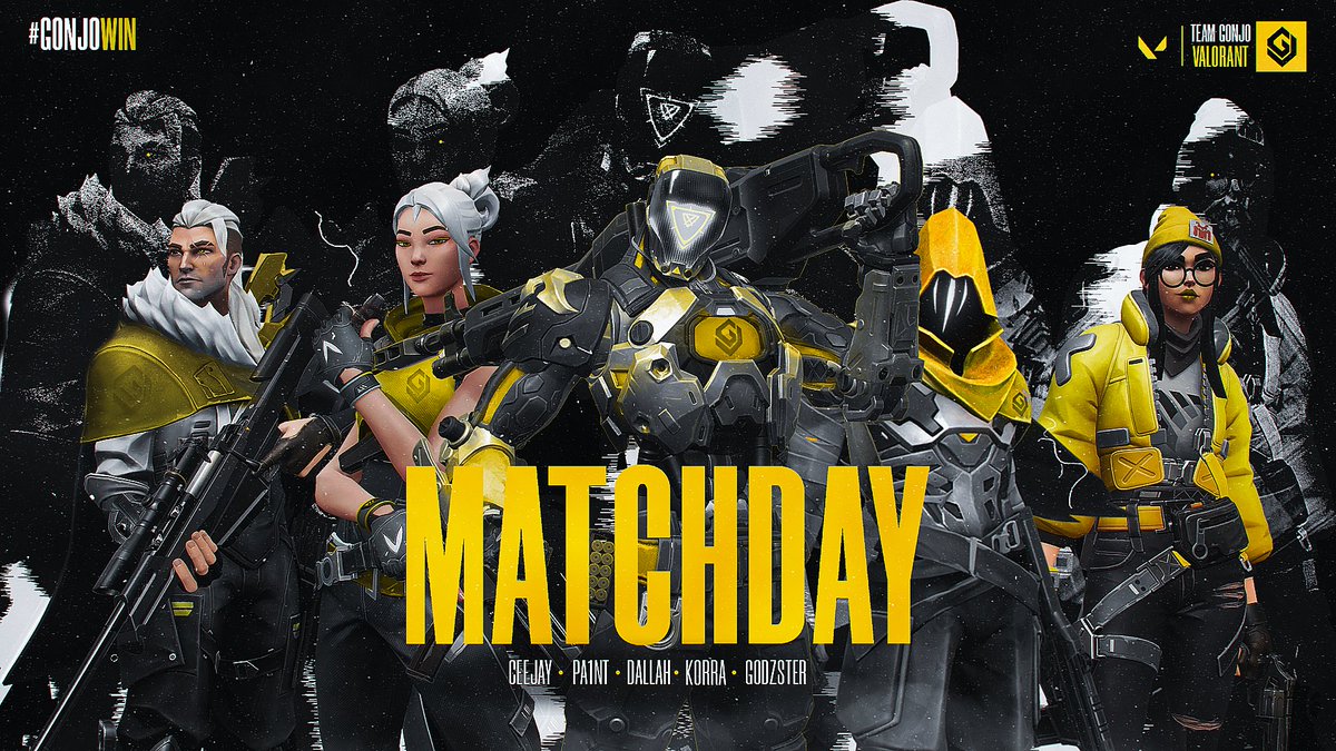 TeamGonjo's tweet photo. 🚨 TOURNEY DAY 🚨

Team Gonjo Valorant will be competing in today's  
Moonrise $1k Showdown #2 hosted by @MoonriseCups 

Event Roster :
⚔️ - @Pa1ntVAL
🏹 - @ceeJayfps
🛡️  - @GODZSTERR
💪 - @qtkiro
☁️ - @ValorantKorra
 
🧠- @wreckerVAL

 #GonjoWin | 🏆 https://t.co/4bUCxnCveh