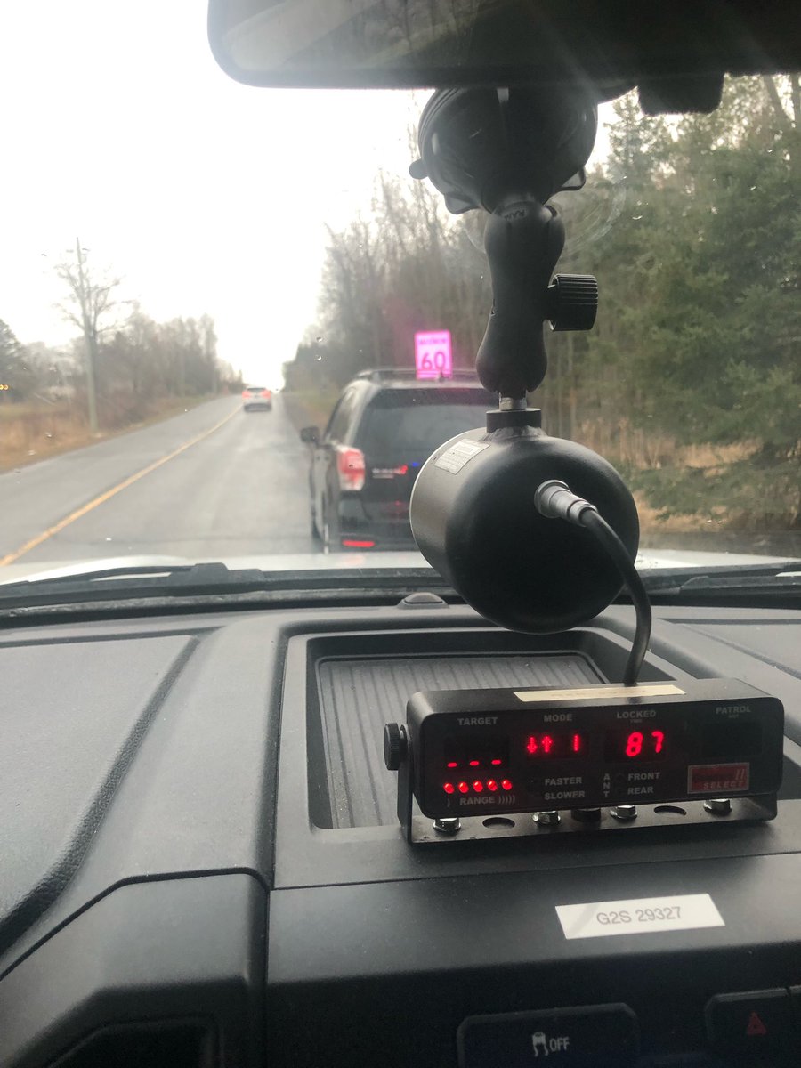 KP_TrafficUnit's tweet photo. Continuing with some west-end speed enforcement. 87, 96, 98 and 102 km/hr in a posted 60 zone. In order the first three got: $131, $271, and $283 fines with either 3 or 4 demerit points.
The last one was Stunt Driving, so min $2,000 fine, licence seized, vehicle towed, 6 points. https://t.co/G5tNM9KGlO