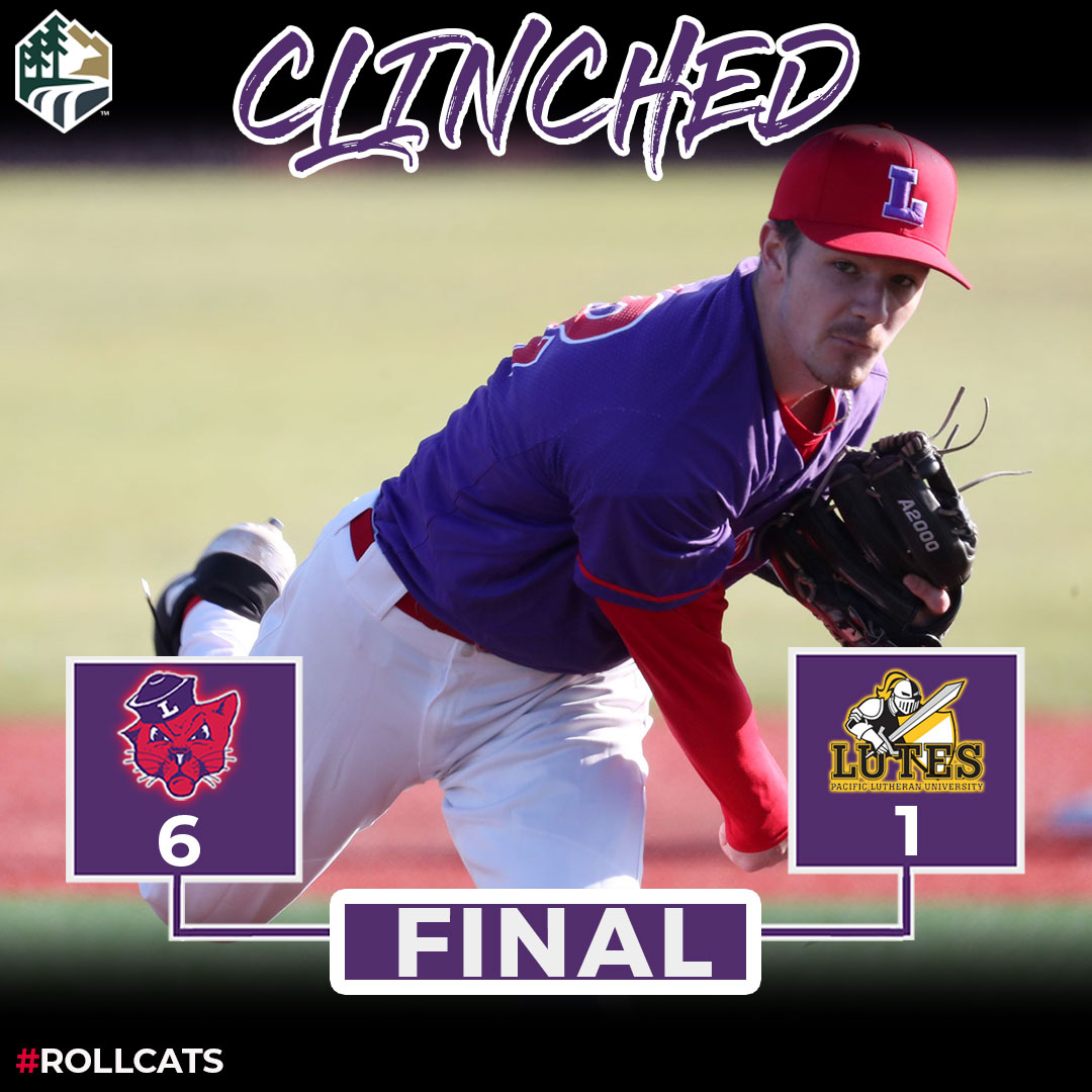 linfieldbsb's tweet photo. WE'RE IN!

The 'Cats punch their ticket to the @NorthwestConf tournament with a 6-1 win over the Lutes. #RollCats https://t.co/pMHFg7pliB