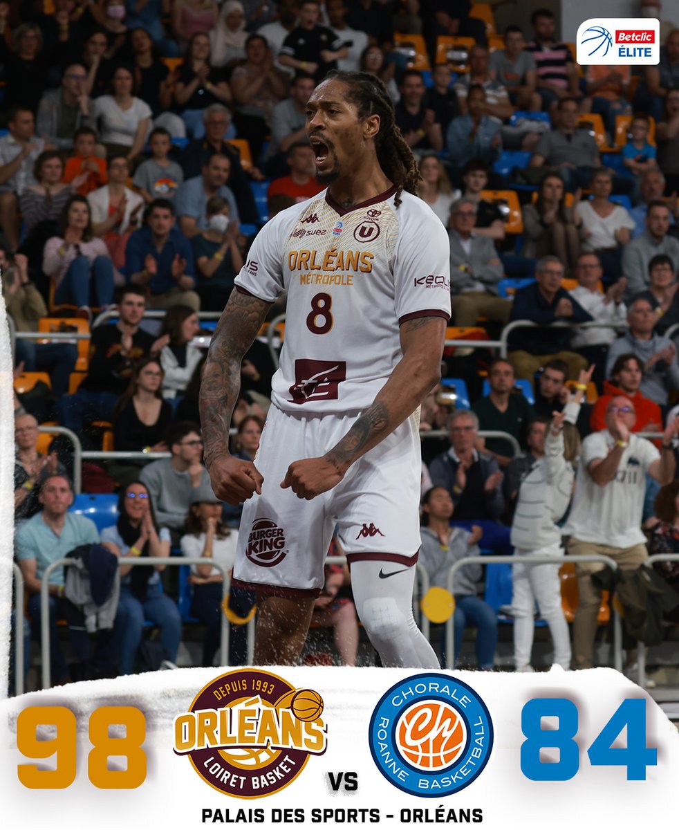 OLB45's tweet photo. ⏱️𝗩𝗜𝗖𝗧𝗢𝗜𝗥𝗘 🔥
Orléans remporte une superbe victoire face à la @ChoraleRoanne grâce à tout le collectif orléanais et un public en or !!!!
🗓️Rdv Dimanche 24 Avril au Palais pour la suite de l'opération maintien !!!
Photo : Paage Création
#TousOLB #BetclicELITE https://t.co/5XQDBL983j