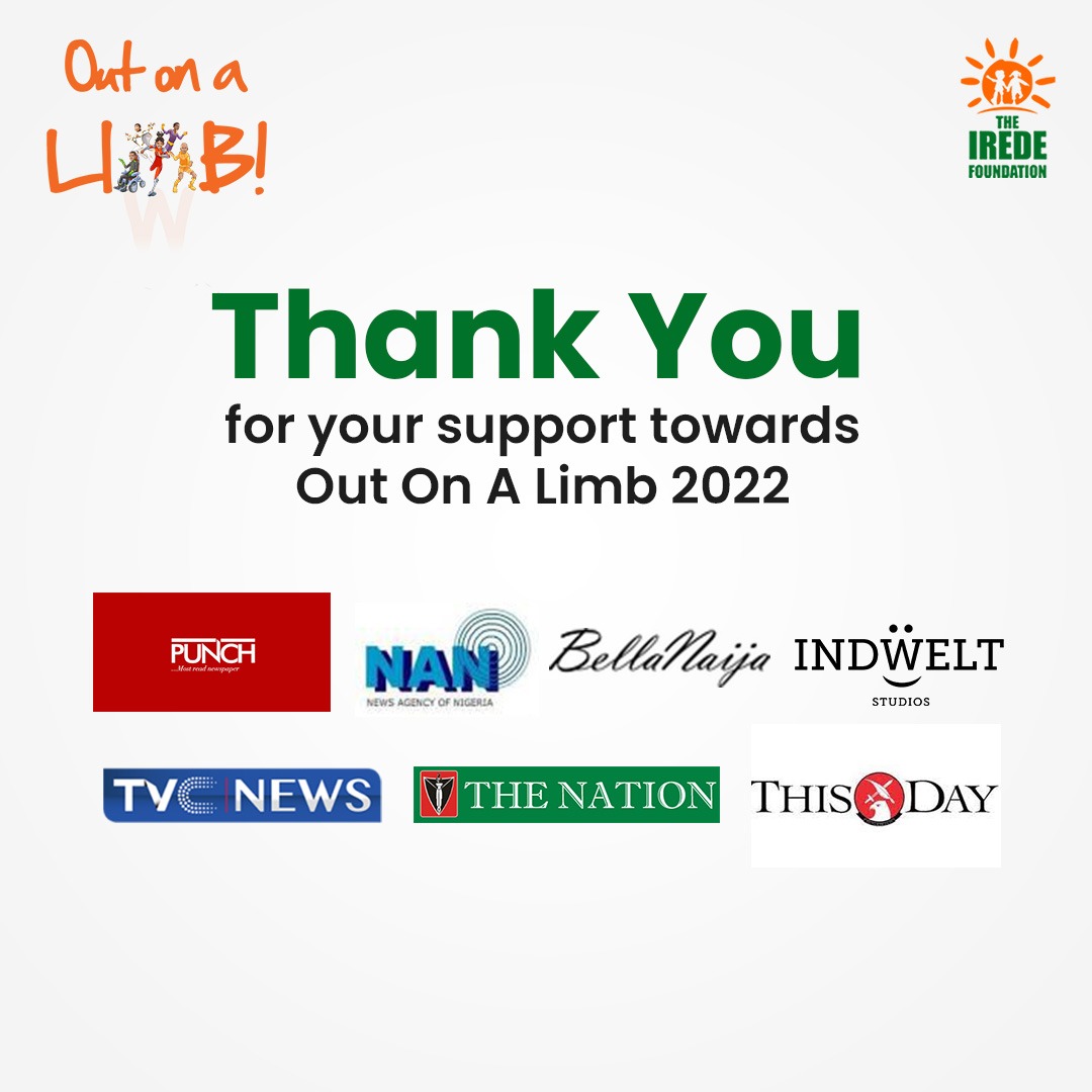 theirede's tweet photo. We understand how important the media is and we appreciate the effort of all media organisations that made contributions to ensuring #TIFOutOnALimb was a success. 

Thank you 💚💚💚

#tifoutonalimb2022
#TheIredeFoundation
#limbawarenessmonth
#Iredians https://t.co/eL7aC3bmjR