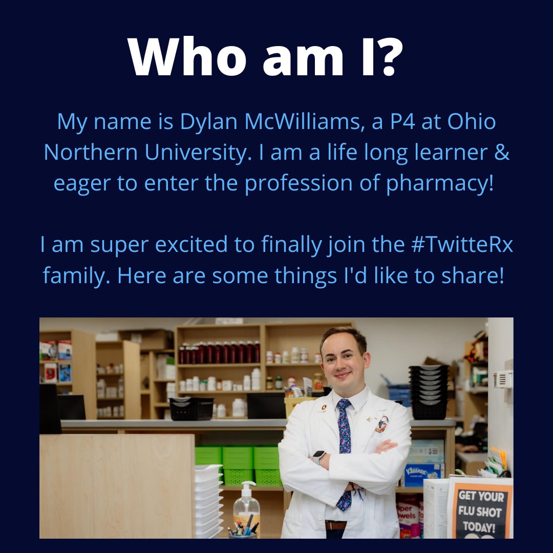 dmcwilliams_rx's tweet photo. Hello #TwitteRx! I am so excited to finally join the family :) I thought I would make my first tweet an introduction of who I am. Please feel free to reach out to me if you want to talk pharmacy, pharmacy school, or anything else! #KappaPsi #PharmacyStudent https://t.co/klJt8bzh5a